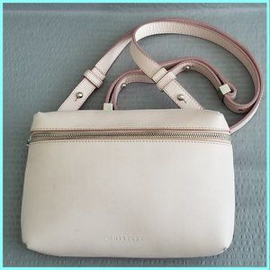 Whistles Pink Leather Crossbody Bag